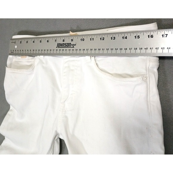 Boss Hugo Boss Men 32x30 White Stretch Cashmere-Touch Slim‎ Fit Candiani Jeans - Picture 4 of 16